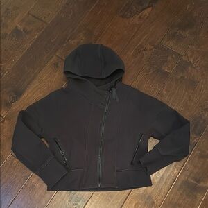 Black Hooded Zip-Up Jacket